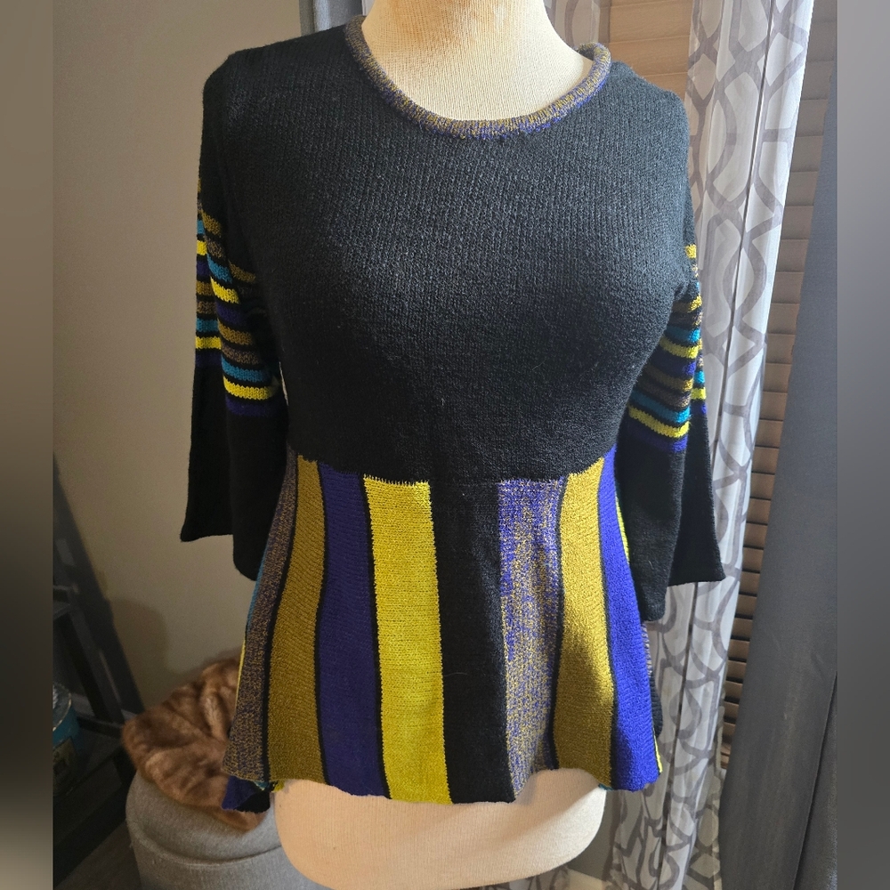 ⚡️Strikingly Bold Colorful Peplum Sweater Top